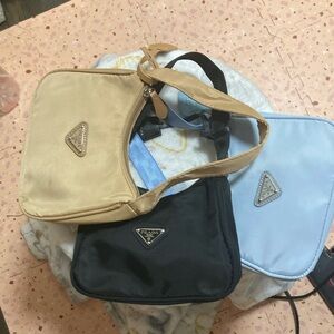 Not the Real Deal Prada Black and Tan Shoulder Bags Compact Design